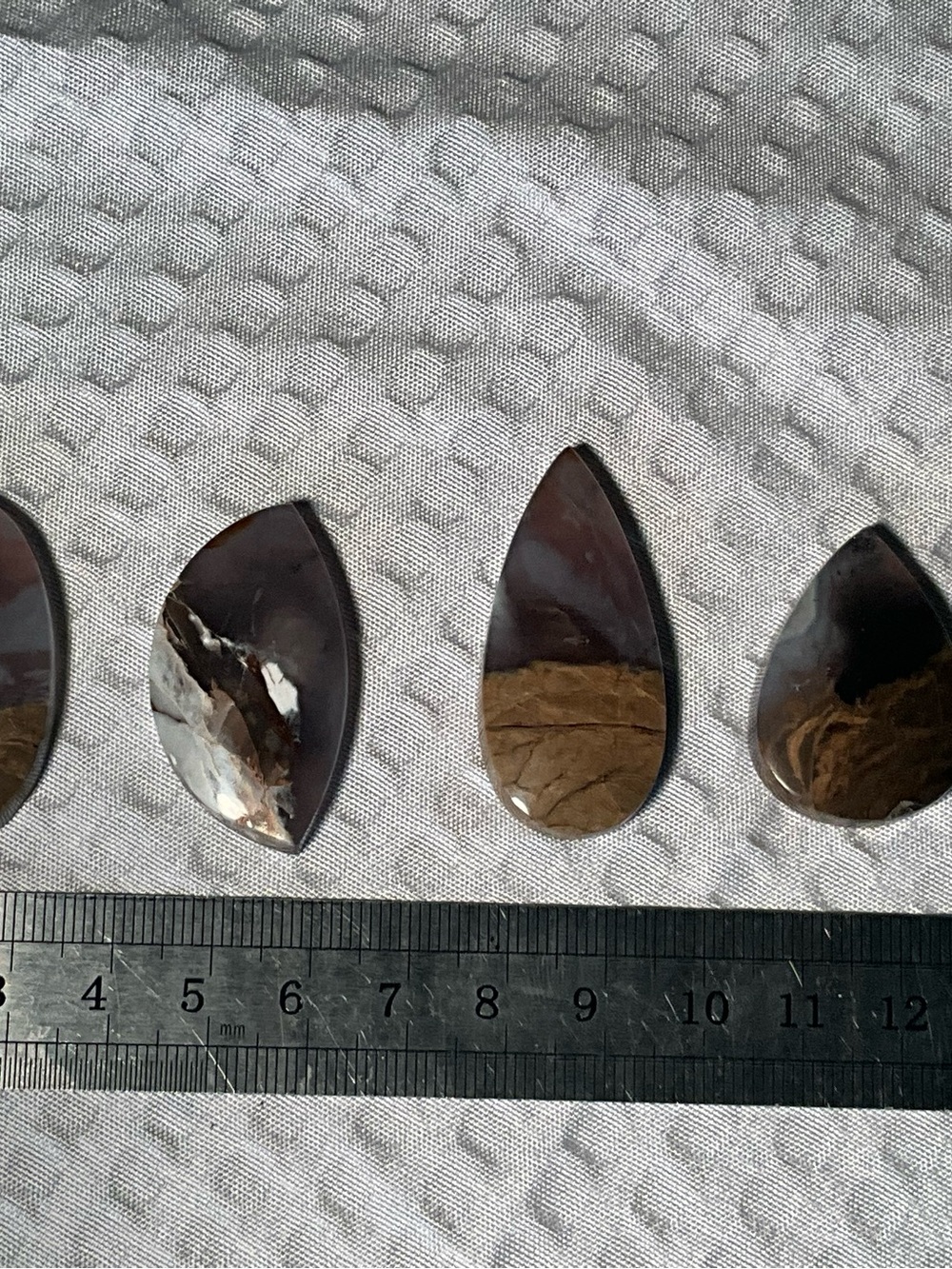 Marbled Brown Jasper and Chalcedony Cabochons - Set of 5